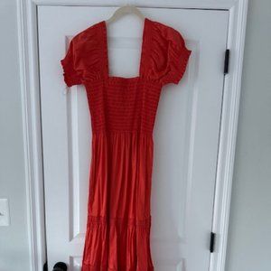 TORY BURCH Square Neckline Long Dress SIZE L